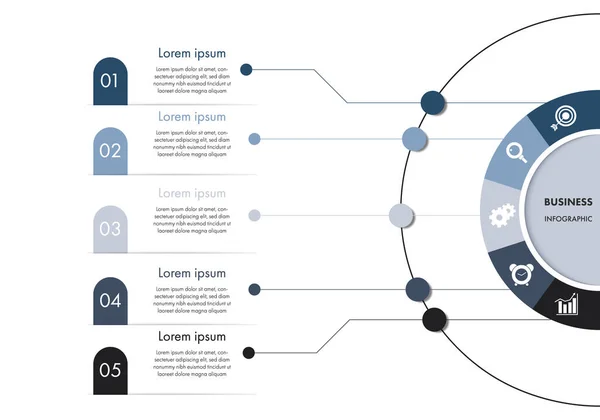 Schritte Business Infografik Vorlage Mit Icon Für Präsentation Workflow Prozess — Stockvektor