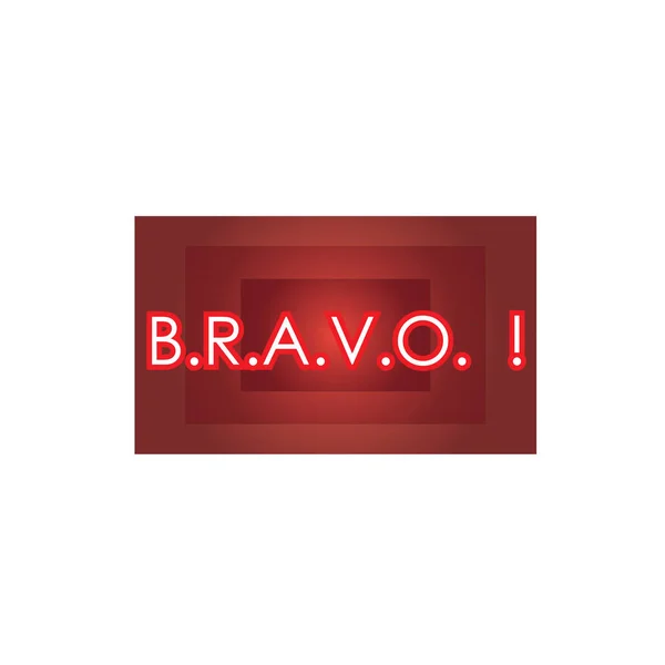 Etichetta Bravo Colore Rosso Rettangolo Banner Badge Design Sfondo Bianco — Foto Stock