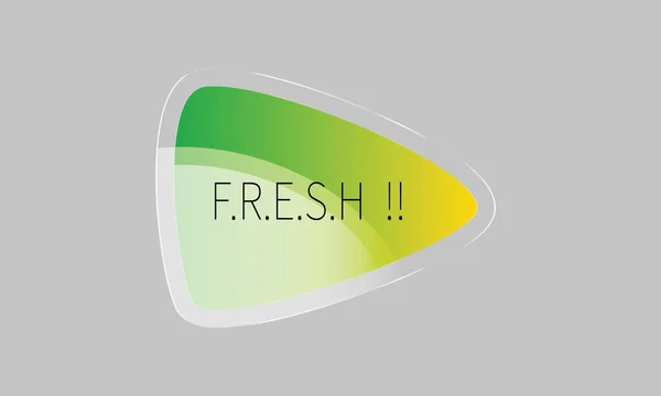Etiqueta Fresca Cor Verde Amarela Banner Triângulo Lustroso Emblemas Design — Fotografia de Stock
