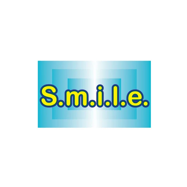 Uśmiech Kolor Etykiety Błękitny Prostokąt Projekt Transparent Odznaki Białym Tle — Zdjęcie stockowe
