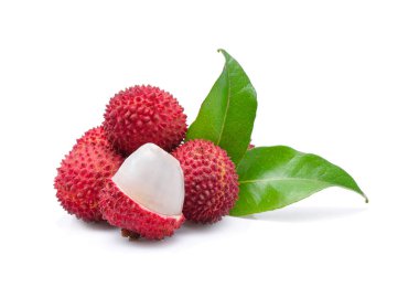 lychees isolated on the white background clipart