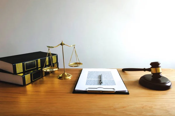 Close Object Law Concept Judge Gavel Justice Lawyers Documents Working — Stock Photo, Image
