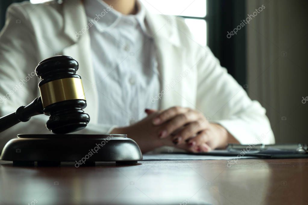 Lawyer working on the table in office. consultant lawyer, attorn