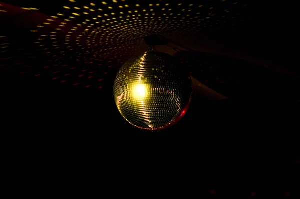 Gold Mirror Disco Ball Night Club — Stock Photo, Image