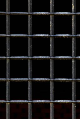 Zindan metal barlar. Demir parmaklıkları.