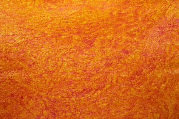 Handmade Paper Texture Parchment Fibers Orange Yellow Intense Reddish Colors — Stock Photo, Image