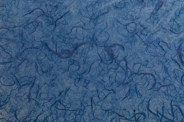Texture Delicate Tissue Paper Fibers Visible Light Blue Dark Colors — Stock Photo, Image