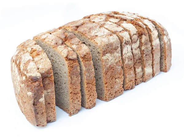 Φέτες Ψωμί Σικάλεως Απομονωμένα Λευκό Φόντο — Φωτογραφία Αρχείου