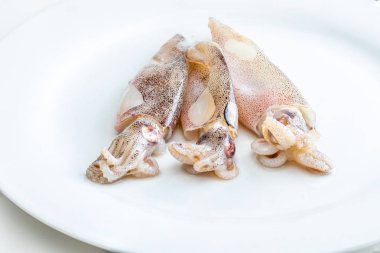 Çok taze bebek squids taze (chipirones Denizi'nde yakalandı)