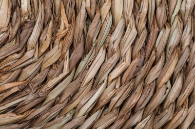 Yakın çekim hasır sepet doku. (sebze ve doğal elyaf topluluğu).
