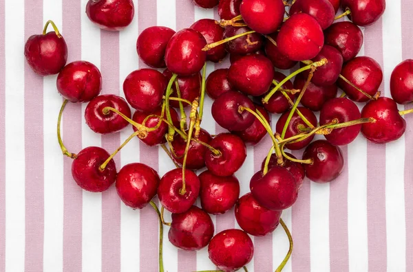 Frische Kirschen auf rosa Fuchsia Hintergrund. — Stockfoto