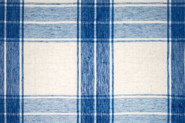 Mavi ve beyaz kareler ile masa örtüsü. Ev Kumaş.