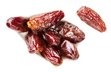 Sulu tarihleri (meyve) close-up. Beyaz arka plan üzerinde izole.