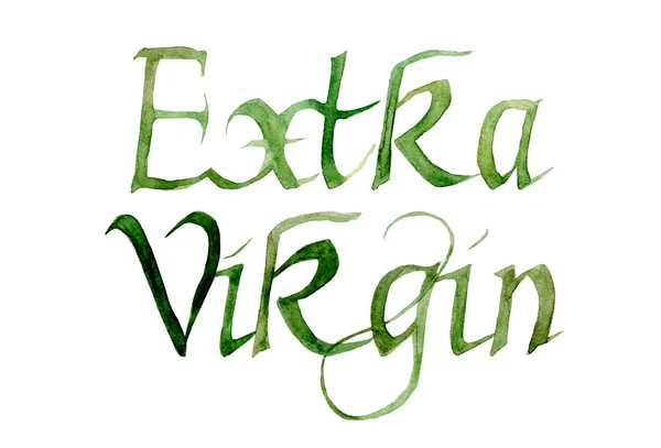 Calligraphic Inscription Extra Virgin Suitable Emblem Label Icon Design Element — Stock Photo, Image