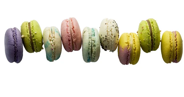 Cake Macaroon Macaroon Isolated White Background Colorful Almond Cookies Pastel — Stock Photo, Image