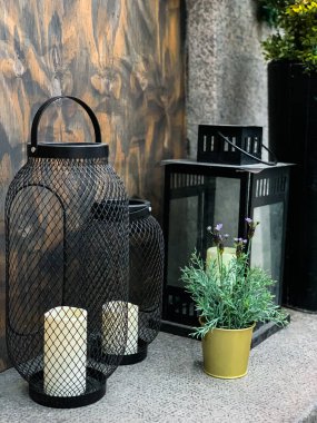 Mum çiçeği şehir tablo.