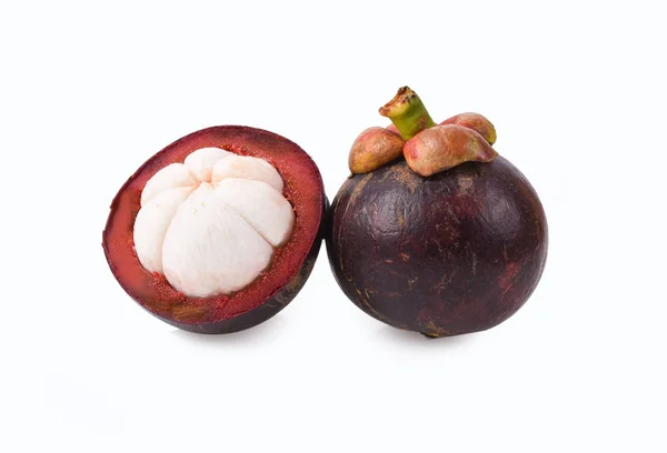 Mangosteen fruit on white background — Stock Photo, Image