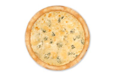 Lezzetli pizza Çedar, Parmesan, mozzarella ve domates sosu quattro formaggi ile Dört Peynir