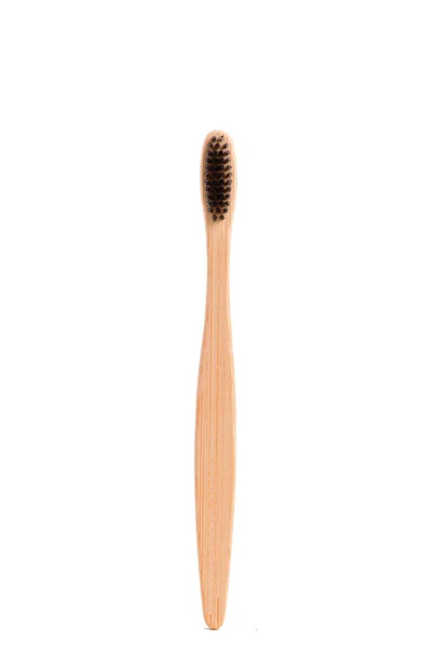 Bamboo toothbrush isolated on white background — Stock Photo, Image