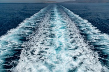 Dalga okyanus iz mavi deniz tatlı su arka plan. Derin okyanus su yüzey izi kabarcık köpük.