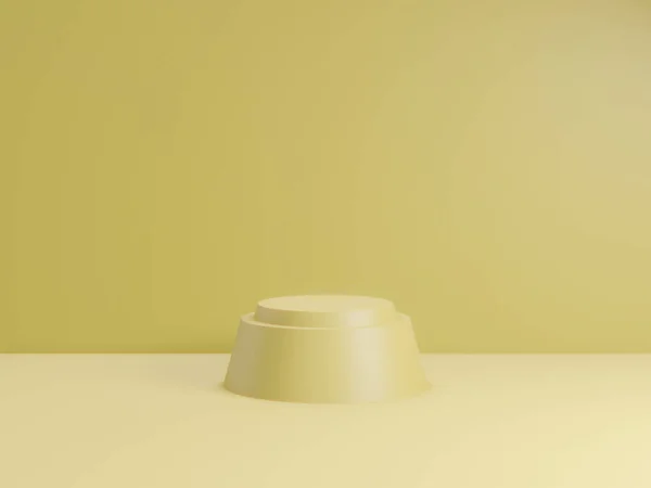 3d renderização do pódio amarelo total para o produto. fase de mockup . — Fotografia de Stock