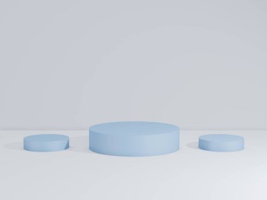 Ürün için 3D toz pembe podyum. Model Sahnesi.