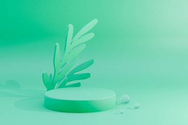 Ürünler için toplam yeşil podyumların 3 boyutlu üretimi. Kazanan platform. ekoloji kavramı