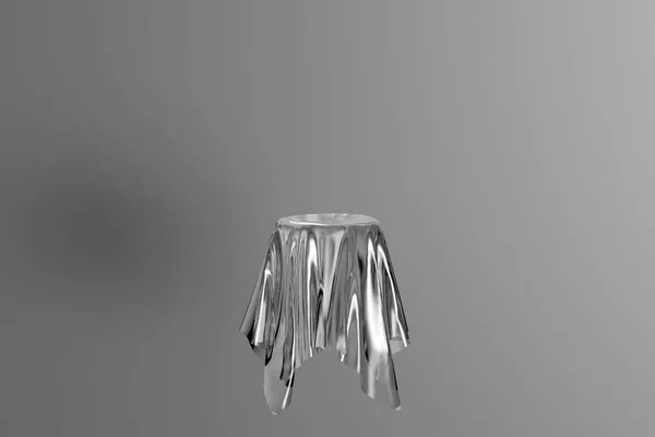 Pedestal de pano transparente para o produto. Palco de plástico. renderização 3d mockup — Fotografia de Stock