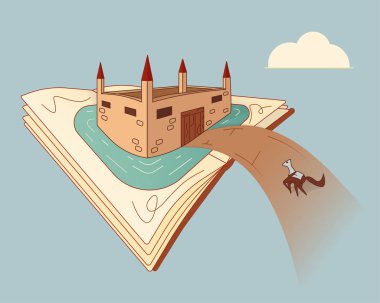 gökyüzü, vektör çizim defteri ve futbol geliyor, kalede