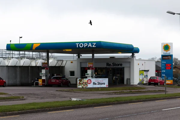 Febrero 2018 Cork Irlanda Aeropuerto Internacional Cork Estación Servicio Topaz — Foto de Stock