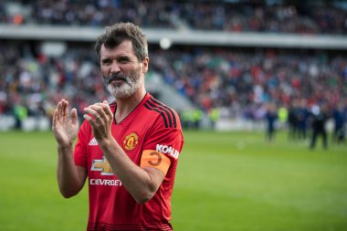 25th Eylül 2018, Cork, İrlanda - oyuncular arasında İrlanda ve Celtic XI vs Manchester United XI Liam Miller haraç maç için onur konuğu Pairc UI Chaoimh, bir tur yapmak.