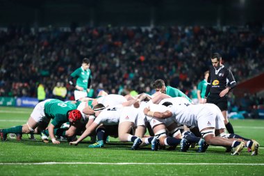 February 1st, 2019, Cork, Ireland: Under 20 Six Nations match between Ireland and England at the Irish Independent Park.  clipart