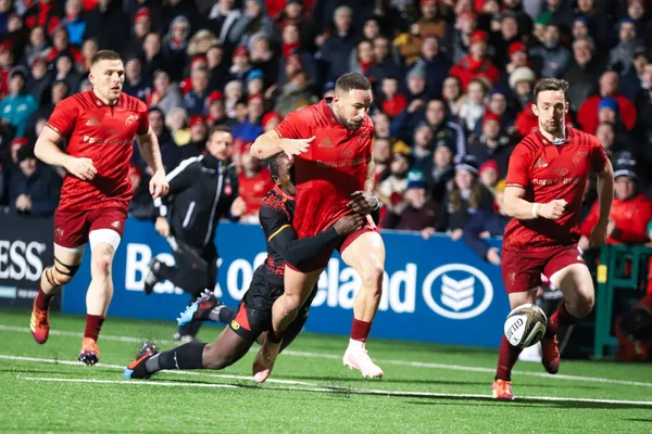 Fevereiro 2019 Cork Irlanda Ação Jogo Munster Rugby Isuzu Southern — Fotografia de Stock