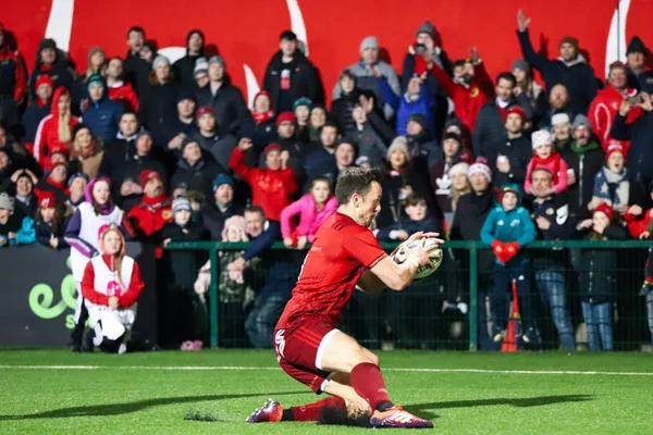 Lutego 2019 Cork Irlandia Darren Sweetnam Munster Rugby Porównaniu Isuzu — Zdjęcie stockowe