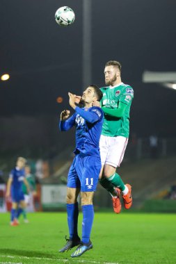 22nd Şubat 2019, Cork, İrlanda - Kevin O Connor ve Cork City Fc vs Waterford Fc sırasında Zak Elbouzedi maç Turnerlar Cross adlı İrlanda Lig Premier Ligi için.