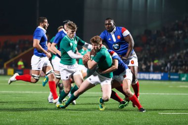 March 8th, 2019, Cork, Ireland: Ben Healy at the Under 20 Six Nations match between Ireland and France at the Irish Independent Park. clipart