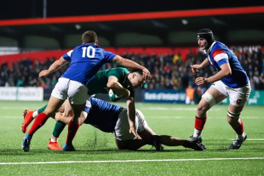 Askeri yürüyüş 8th, 2019, Cork, İrlanda: Sean Fransızca İrlanda ve Fransa İrlanda bağımsız Park arasında 20 Six Nations altında maçında.