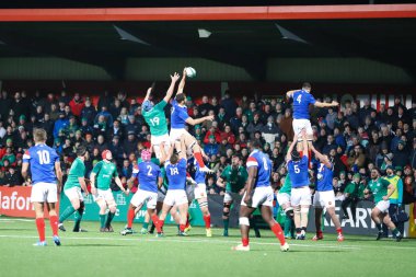 March 8th, 2019, Cork, Ireland: Under 20 Six Nations match between Ireland and France at the Irish Independent Park. clipart