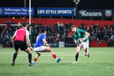 Askeri yürüyüş 8th, 2019, Cork, İrlanda: Ben Healy, İrlanda ve Fransa İrlanda bağımsız Park arasında 20 Six Nations altında maç.