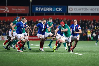 Askeri yürüyüş 8th, 2019, Cork, İrlanda: John Hodnett, İrlanda ve Fransa İrlanda bağımsız Park arasında 20 Six Nations altında maç.