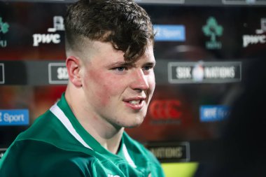 Askeri yürüyüş 8th, 2019, Cork, İrlanda: Josh Wycherley İrlanda ve Fransa İrlanda bağımsız Park arasında 20 Six Nations altında maçında.