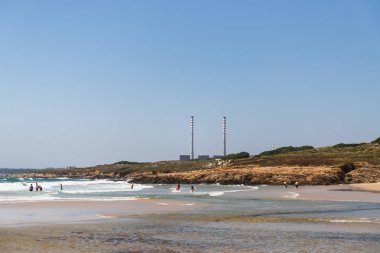 July 15th, 2019, Sines, Portugal - panoramic view of the Morgavel beach near Sao Torpes clipart