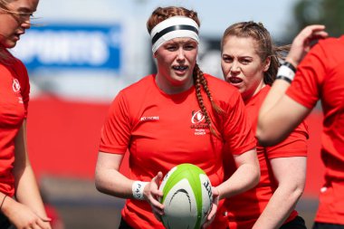17 Ağustos 2019 Cork, İrlanda - Munster Women Rugby (38) - Ulster Women Rugby (12) maçı İrlanda Bağımsız Parkı'nda.
