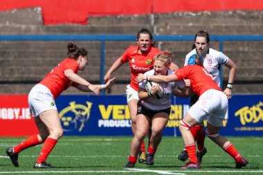 17 Ağustos 2019 Cork, İrlanda - Munster Women Rugby (38) - Ulster Women Rugby (12) maçı İrlanda Bağımsız Parkı'nda.