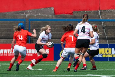 17 Ağustos 2019 Cork, İrlanda - Munster Women Rugby (38) - Ulster Women Rugby (12) maçı İrlanda Bağımsız Parkı'nda.