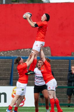 17 Ağustos 2019 Cork, İrlanda - Munster Women Rugby (38) - Ulster Women Rugby (12) maçı İrlanda Bağımsız Parkı'nda.