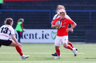 17 Ağustos 2019 Cork, İrlanda - Munster Women Rugby (38) - Ulster Women Rugby (12) maçı İrlanda Bağımsız Parkı'nda.