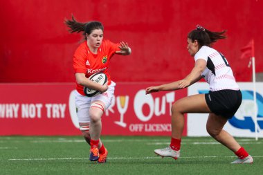17 Ağustos 2019 Cork, İrlanda - Munster Women Rugby (38) - Ulster Women Rugby (12) maçı İrlanda Bağımsız Parkı'nda.