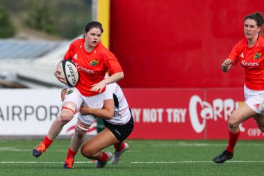 17 Ağustos 2019 Cork, İrlanda - Munster Women Rugby (38) - Ulster Women Rugby (12) maçı İrlanda Bağımsız Parkı'nda.