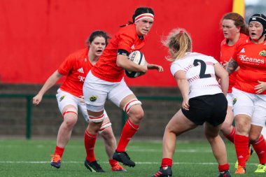 17 Ağustos 2019 Cork, İrlanda - Munster Women Rugby (38) - Ulster Women Rugby (12) maçı İrlanda Bağımsız Parkı'nda.